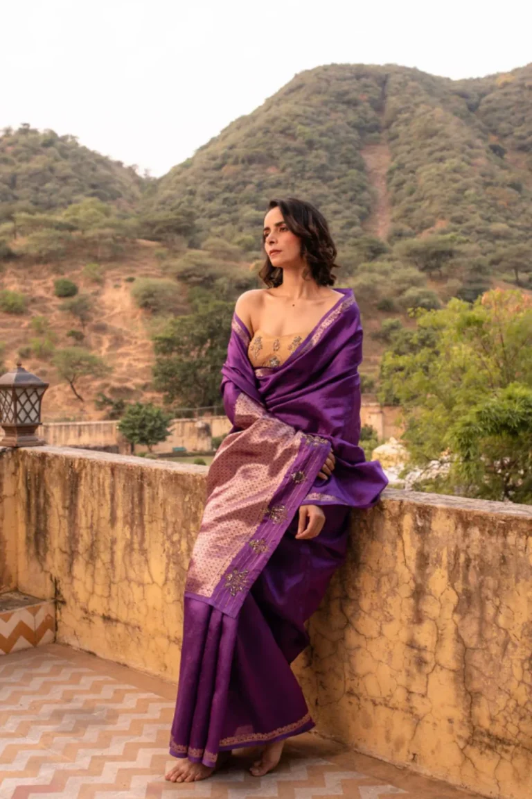 Jamuni- Purple Silk Banarasi Saree